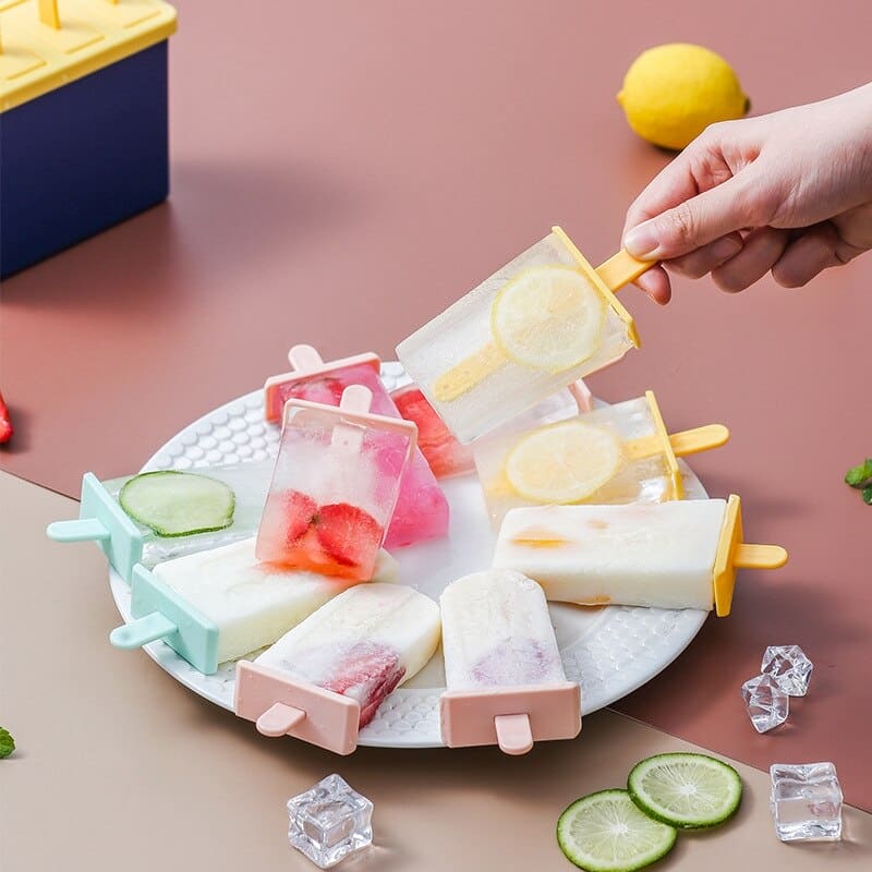 Set Of 4 Popsicles Mold With Container, Ice Cream Mold With Sticks, Ice Lolly Molds With Non Spill Lid, Candy Bar Mold Tray Kitchen Gadgets Accessories Set Of 4 Popsicles Mold With Container, Ice Cream Mold With Sticks, Ice Lolly Molds With Non Spill Lid, Candy Bar Mold Tray Kitchen Gadgets Accessories